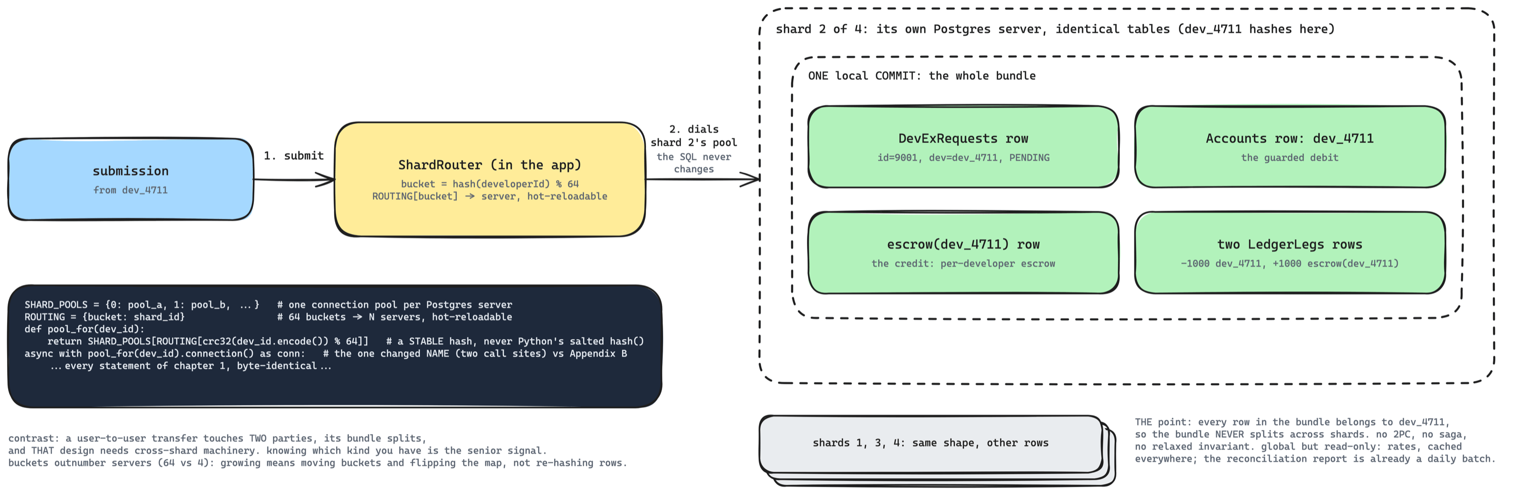 Second break: one Postgres, sharded by developer
